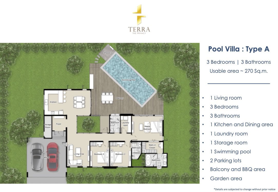 แบบบ้าน เทอร่า เดอะไพรเวซี พูลวิลล่าหัวหิน Type A