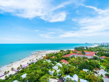 An aerial view of Hua Hin, one of the locations in Thailand with high rental yield.